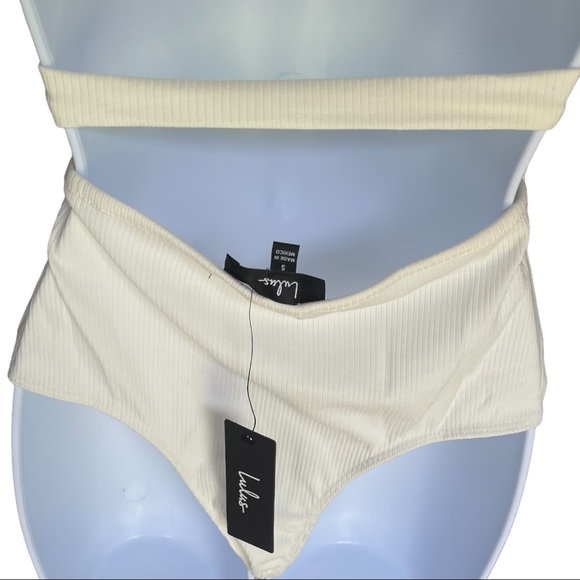 NWT - Lulus Still Star Crossed White Ribbed
Backless Sleeveless Bodysuit - SZ S - Picture 13 of 15